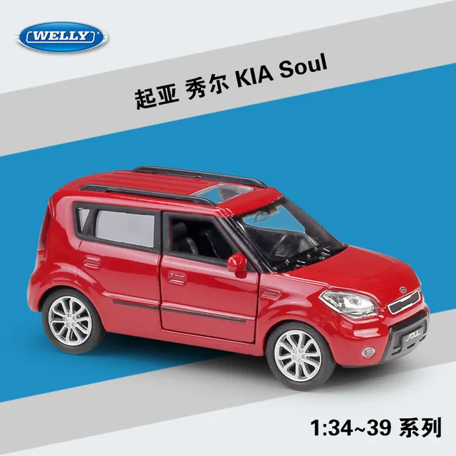 WELLY 1:36 Toyota 86 FJ supra Prado NSX KIA SOUL Nissan GTR alloy car model die-casting door open children's toy model gift KIA SOUL