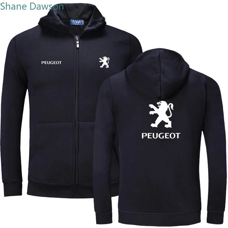 Новинка, простая мужская куртка с капюшоном на молнии peugeot, толстовка с капюшоном на молнии, мужская верхняя одежда