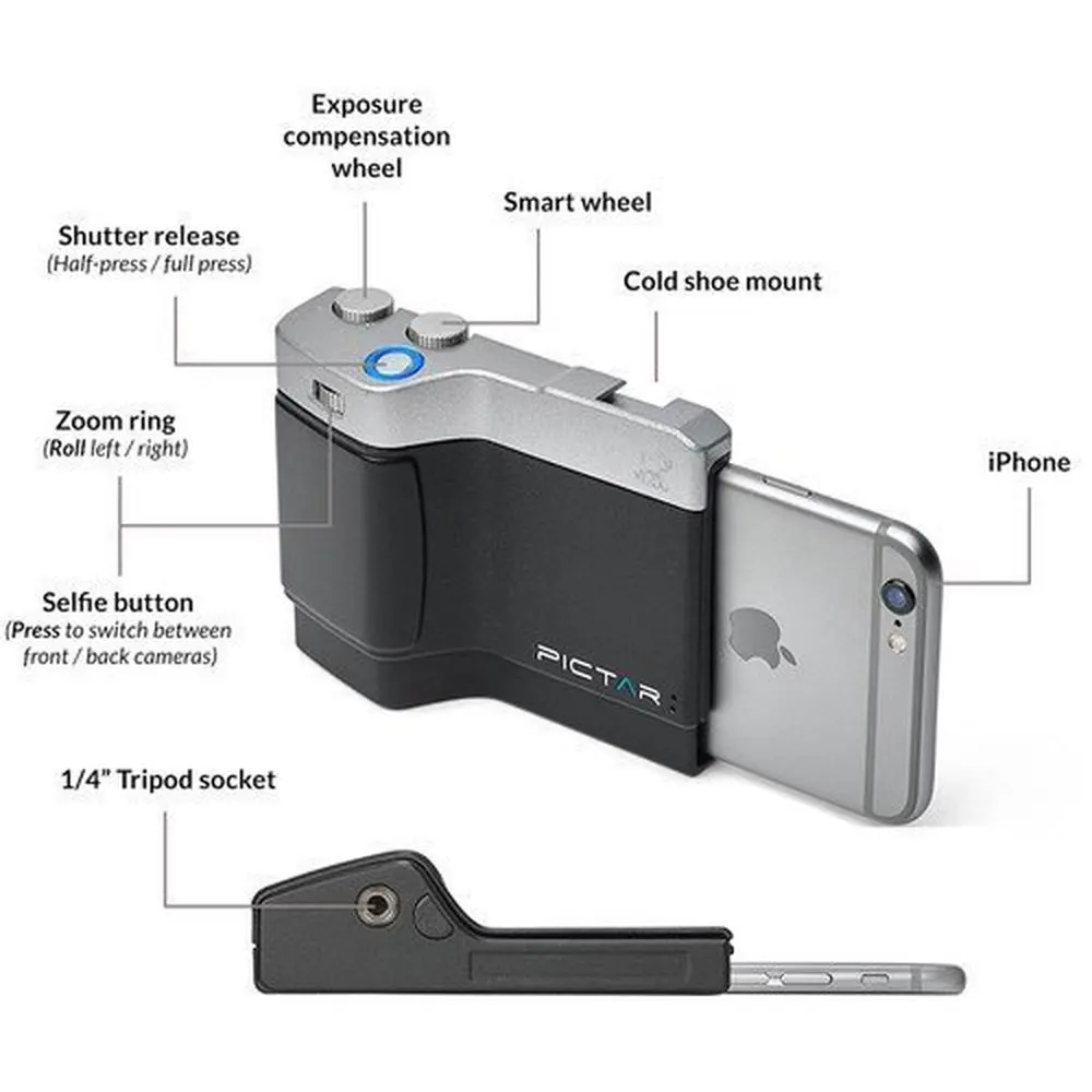 Ручка для камеры Pictar для IPhone 8, 7, SE, 6 S, 6, 5C, 5s, 5-DSLR ваших IPhone