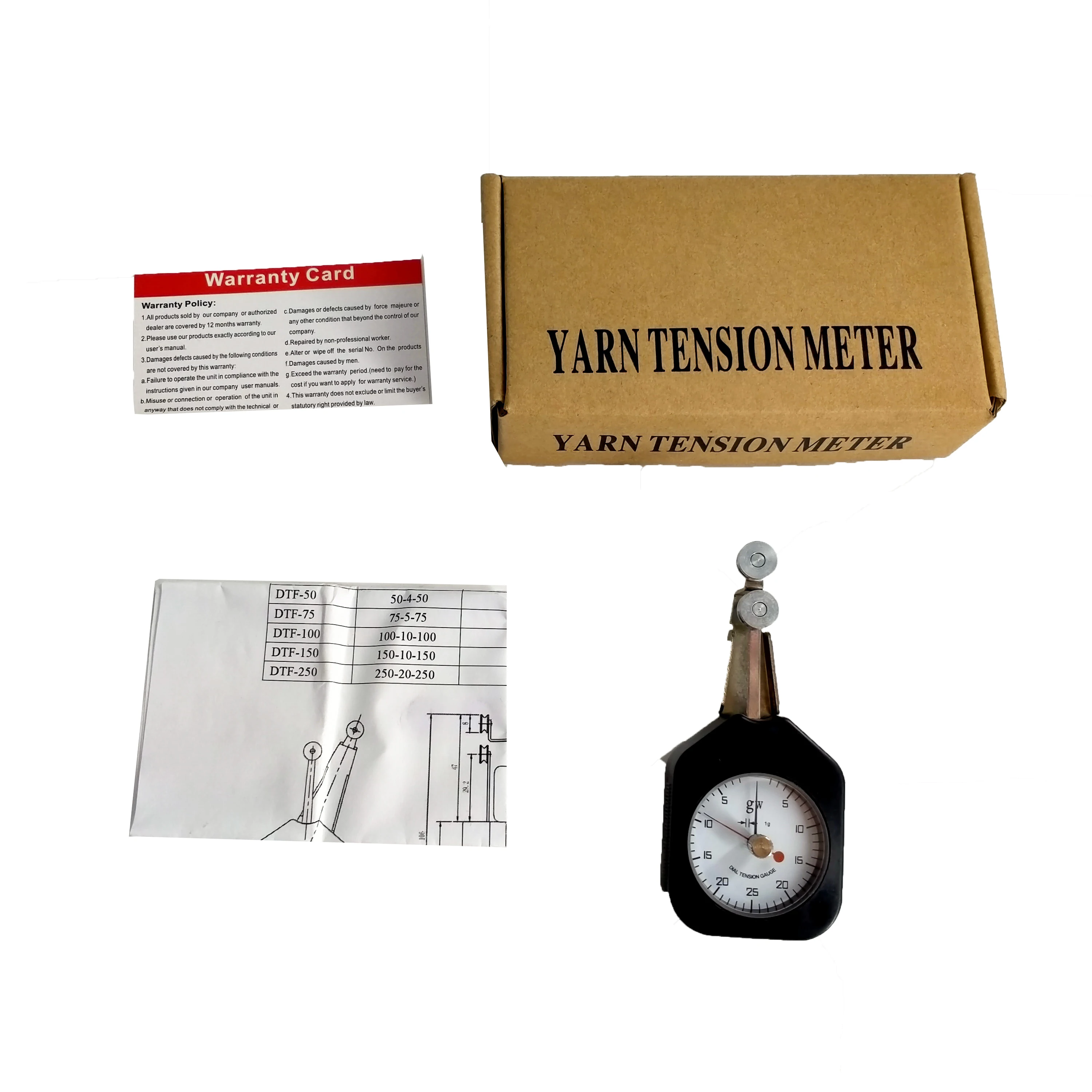 

Yarn Tensionmeter Pointer Dual Needles Textile Industry of Tiny Metal Wire Tension Meter Gauge Minimum Scale Value 1gw