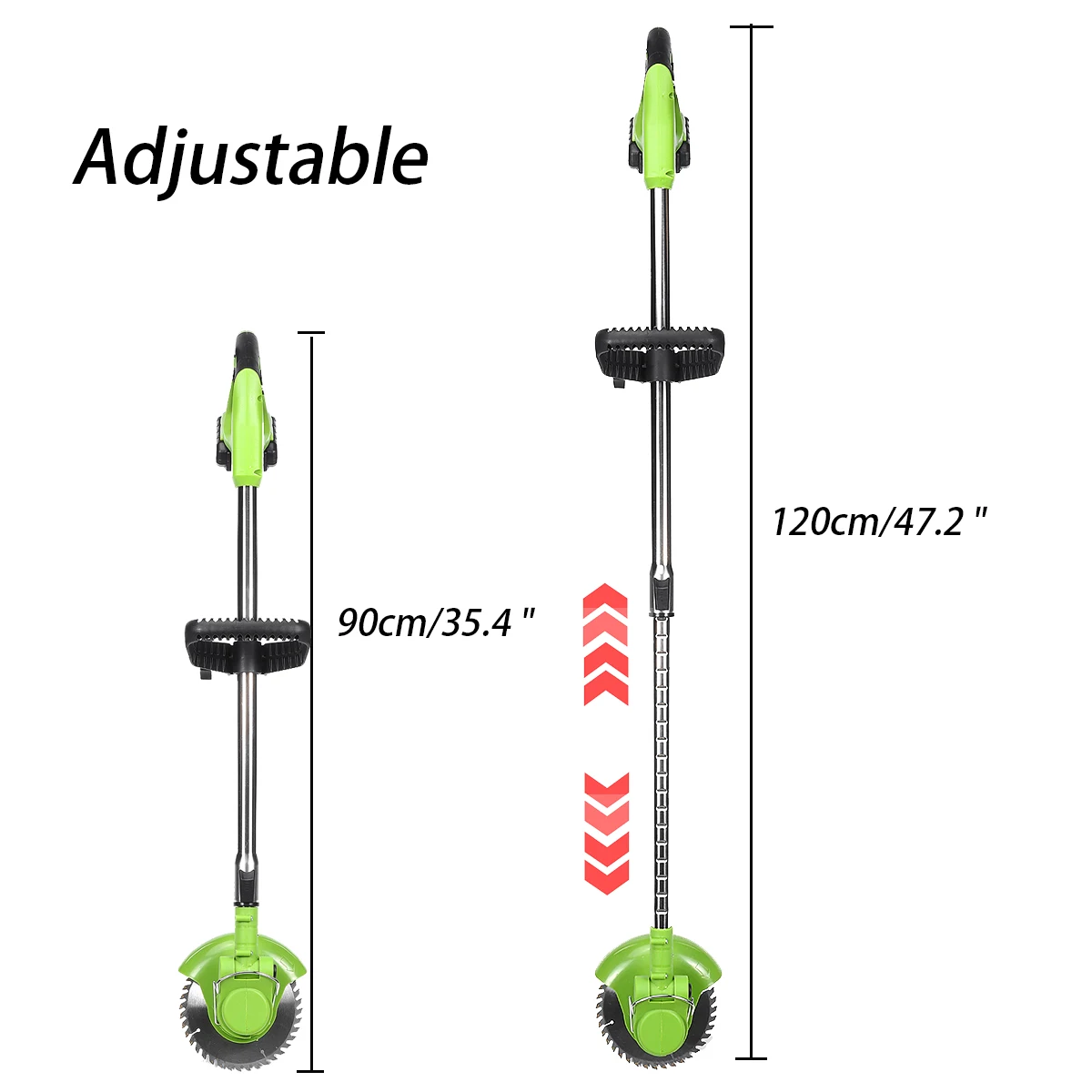 36Vf 1680W Electric Grass Trimmer with 2 Batteries Length Adjustable Garden Pruning Cutter Tools Wireless Cordless Lawn Mower