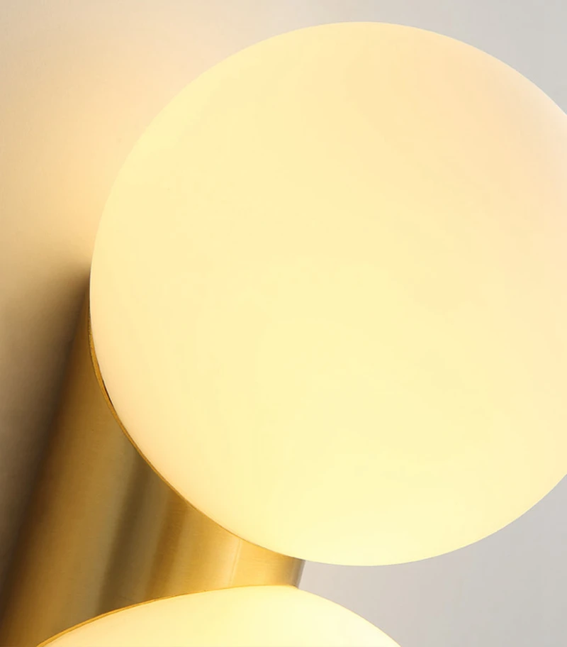 Modern Copper Wall Lamp Glass Sconce Luminaire Ball Light 2 Bubble Bedroom Light Art Home Bronze Lighting Lampara G9 5W LED Bulb