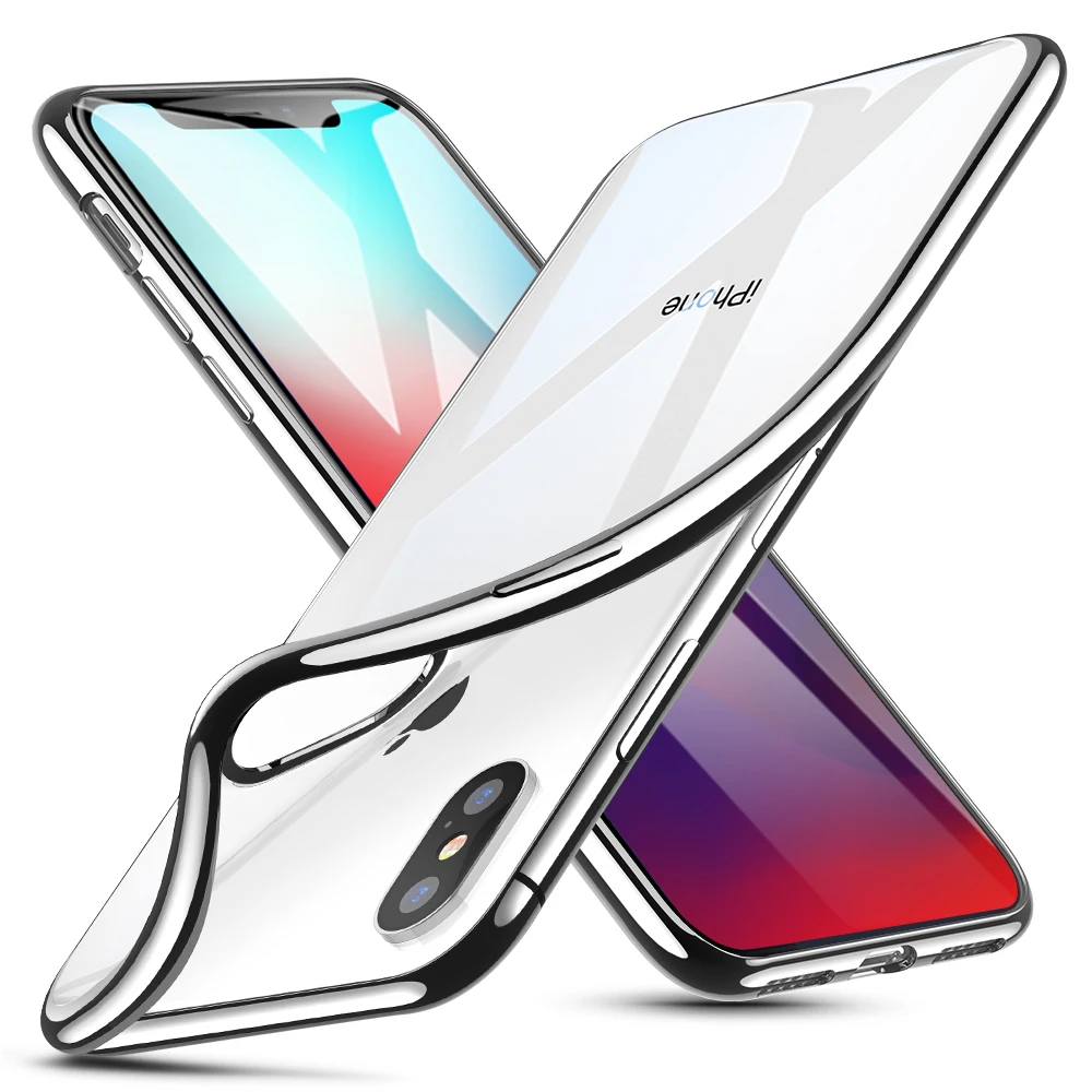 ESR чехол для iPhone XS XR XS Max прозрачный чехол Бампер прозрачный мягкий TPU чехол ультра тонкий чехол противоударный чехол для iPhone - Цвет: Meteor Silver