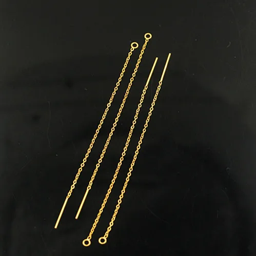 1 пара, 14k Gold Filled Threader с 3 мм открытым кольцом, 3 дюйма длиной, 1 пара