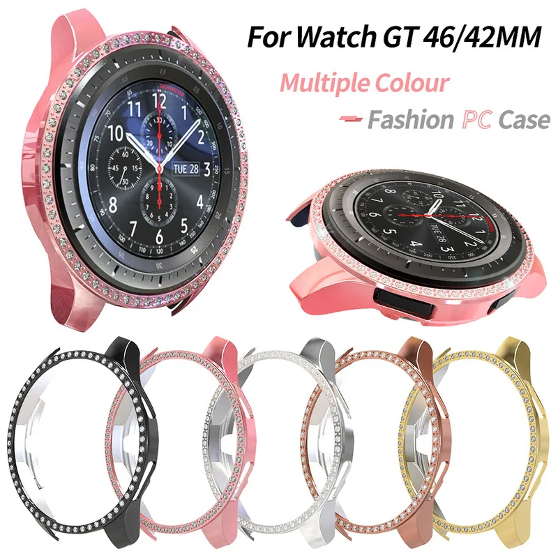

Women Diamond PC Protect Case for Samsung Galaxy Watch 42mm 46mm Cover Lightweight Bumper for Gear S3 Thin Shell Accessories
