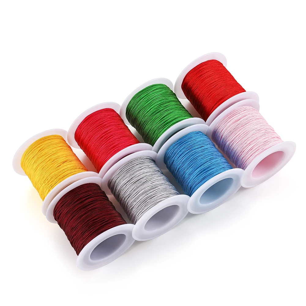 

50m/roll 0.8 mm Braided Rope Weaving Nylon Handmade Craft Bracelets Necklaces Jewelry Beaded Cord DIY Jewelry Making Finding