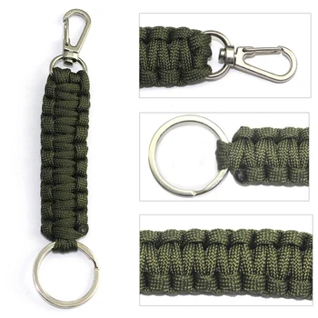 

Outdoor Camping Parachute Cord Carabiner Sport Water Bottle Keychain Swivel Buckle Emergency Survival Key Chain Hiking Tool