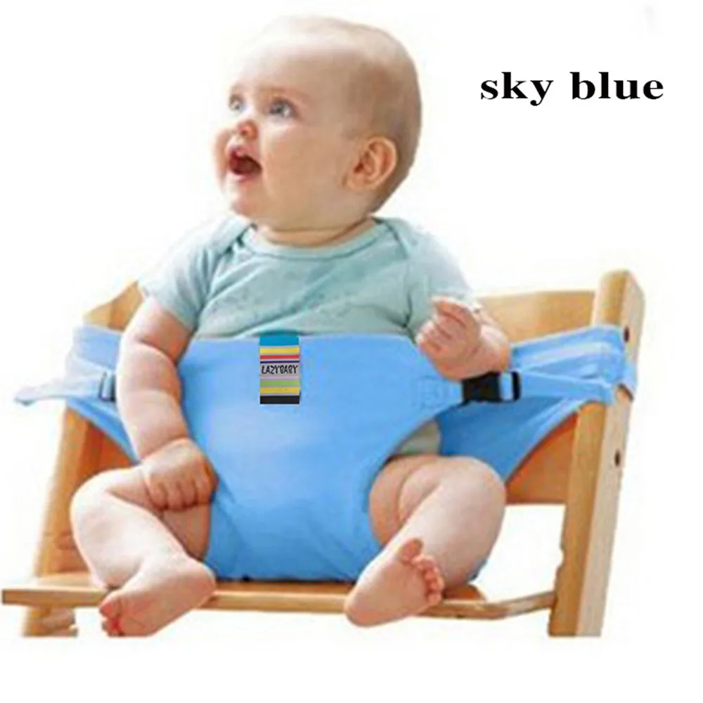 Столик для кормления малыша ремень безопасности портативное сиденье обеденный стул детское сиденье стрейч обертывание кормления стул жгут детское сиденье - Цвет: sky blue