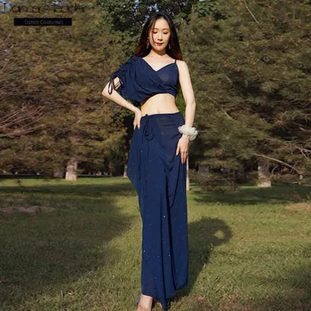 

New spring and summer belly dance practice suit suit oriental dance costume performance costume beginner