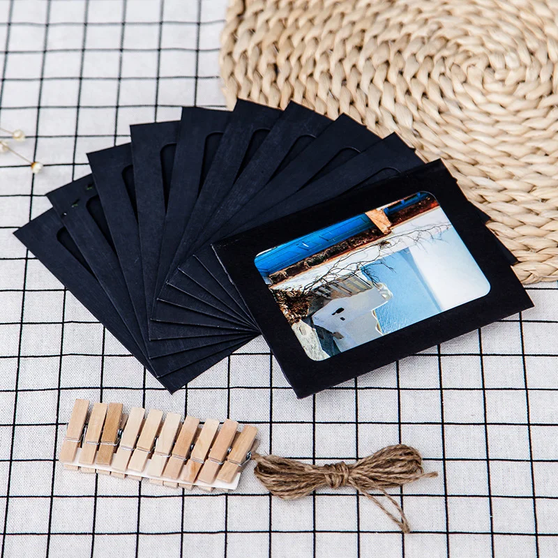 Фоторамка DIY фоторамка деревянный зажим бумажный держатель для фотографий украшение стены для свадебного выпускного фотобанк 10 шт
