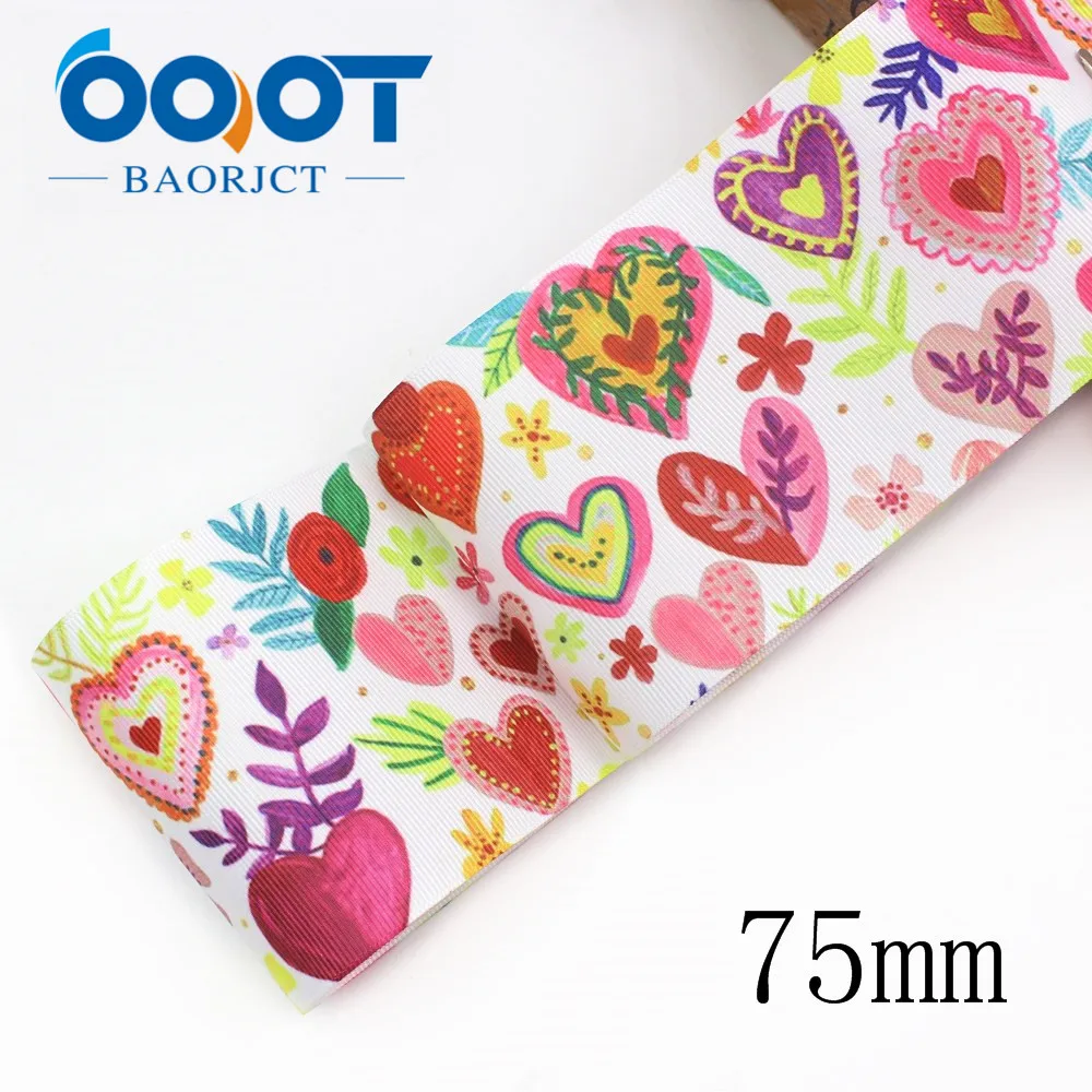 I-19912-2156, 3 ''75 мм 10 ярдов мультфильм напечатанный grosgrain ленты, DIY ручной работы подарочная упаковка шляпа лук декоративные аксессуары - Цвет: I-19912-2156
