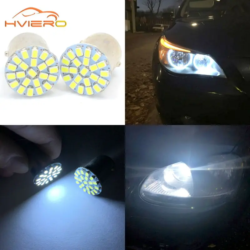 2X BAY15D 1157 BA15S 1156 P21W 22SMD белым светом сигнал поворота багажник светодиодный стоп