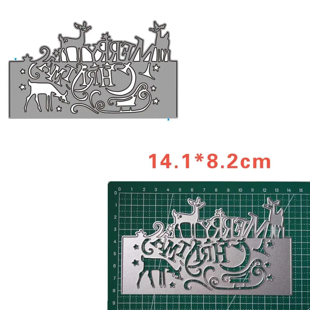 

Christmas reindeer Santa Claus metal cutting dies for Christmas gift card making paper dies cut scrapbooking new arrival 2019