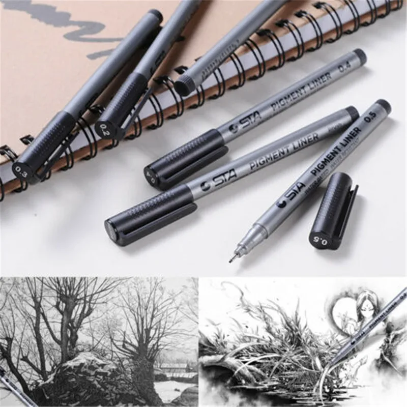 9 шт. Премиум мягкий Fineliner комиксов ручки кисти иглы Искусство Набор для рисования подписи водонепроницаемый lnk