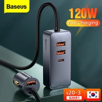 Baseus-cargador de coche USB tipo C de 120W, dispositivo de carga rápida para iPhone 12 Pro, Xiaomi, Samsung, PD, QC 3,0, USBC