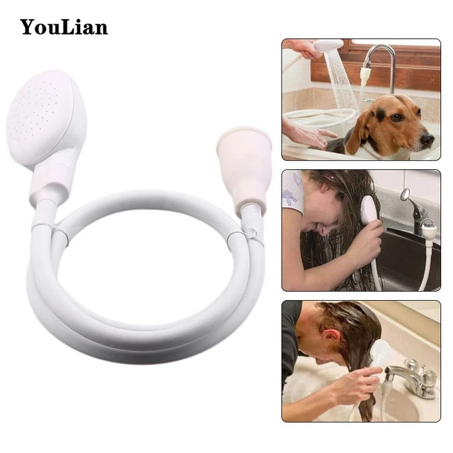 Pet Faucet Sprayer, Dog Shower Head Spray Drains Strainer Pet Bath