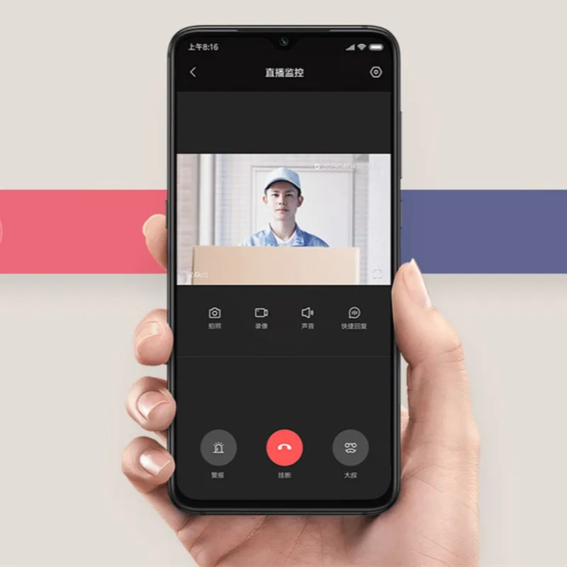  Xiaomi Zero AI Face Identification 720P IR Night Vision Video Doorbell Set Motion Detection SMS Pus