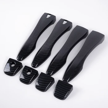

8 Pieces Carbon Fiber Side Smart Chrome Door Handle Covers Trim For Nissan Altima 2013-2018 Car styling Exterior Door Handles