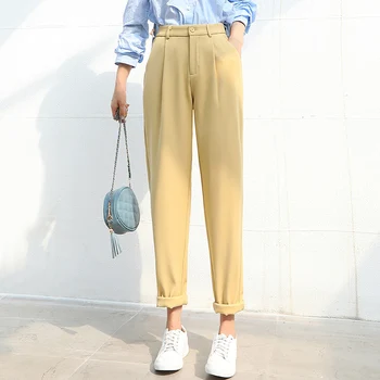 

Spring Harem Pants Women Casual Loose Tooling Turnip Pant OL Workwear Suit Trousers Solid Color Oversize High Waist Bottom