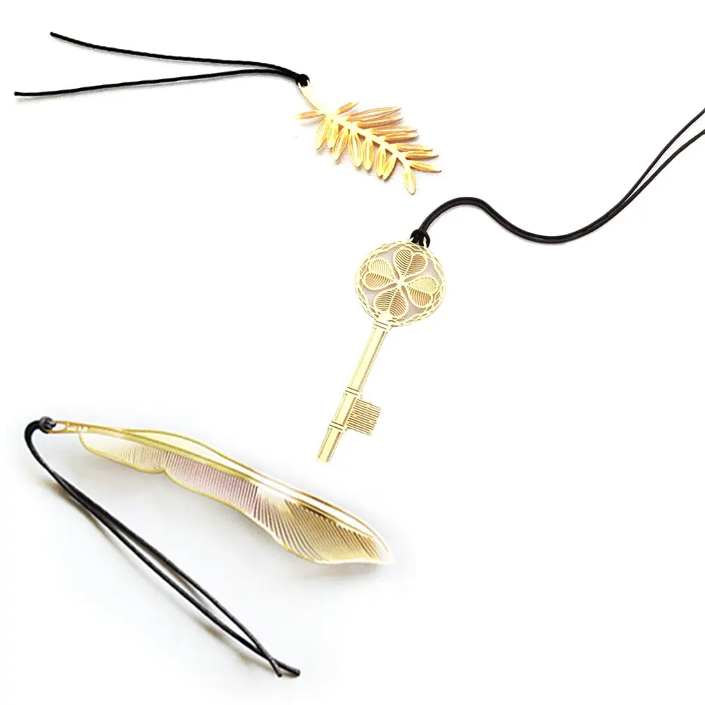 Unique Lucky Pendant Stainless Steel Stationery Bookmark Book Mark Gifts New