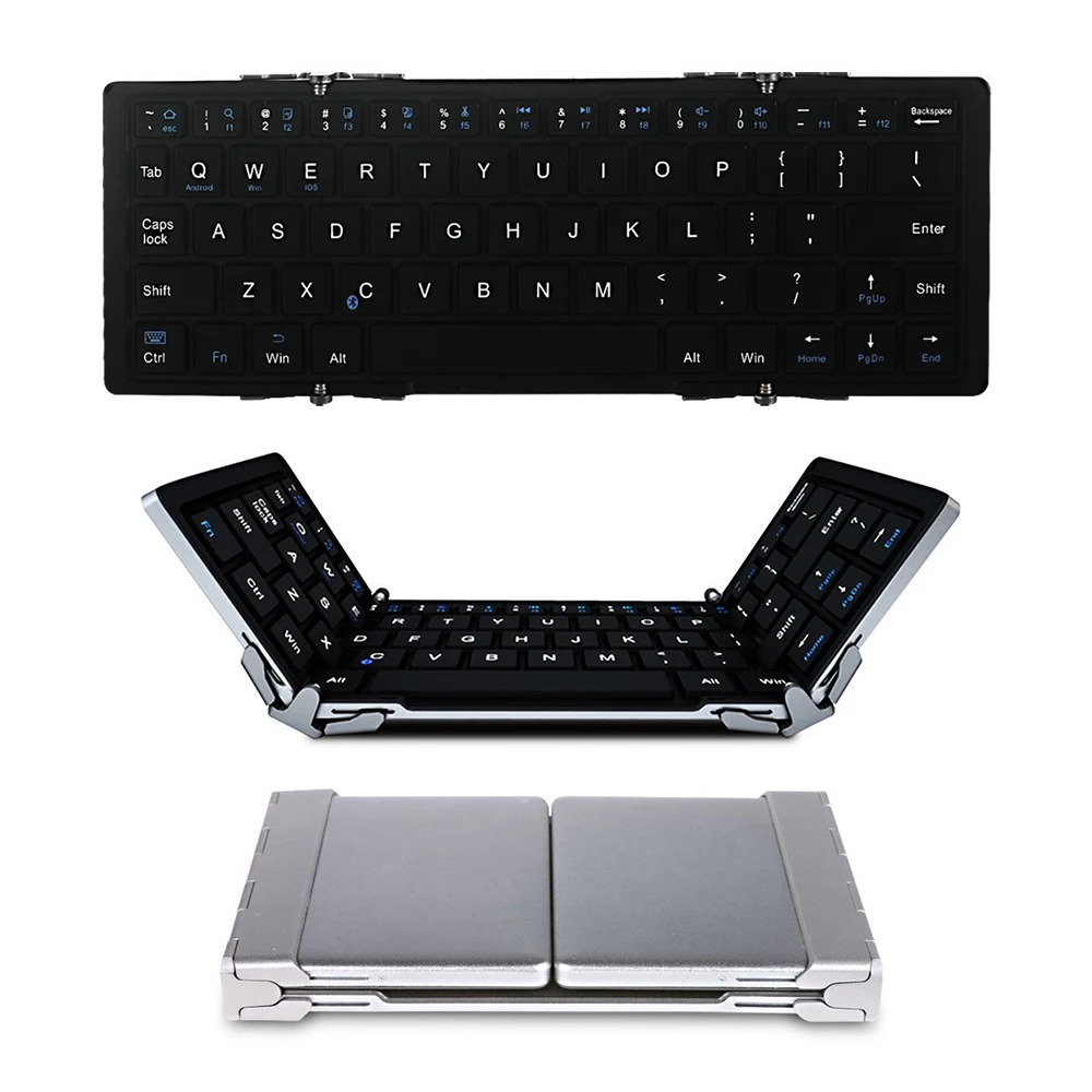 Портативный складной беспроводной Bluetooth клавиатура для iPad IOS/Android/Windows Tablet PC Мобильный телефон черный белый