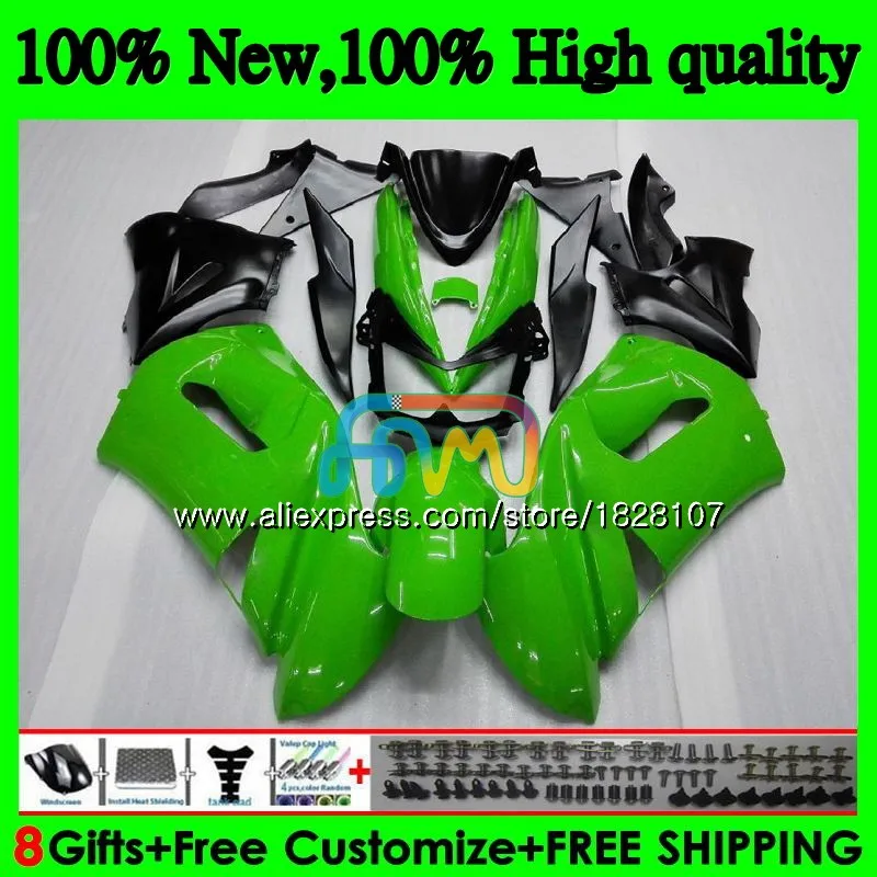 Корпус для KAWASAKI 650R ER6 F 650 R ER 6 F ER6F 06 зеленый 650R-ER6F 6BS. 46 ER-6F ER 6F 06 07 08 2006 2007 2008 комплект обтекателей
