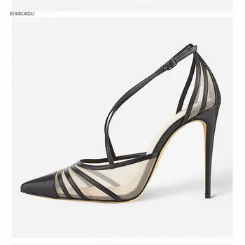 

The New Women's sandals shoes woman Authentic superstar 12CM Thin Heels Fashion Show high quality Wedding 3-13 14 BBZAI