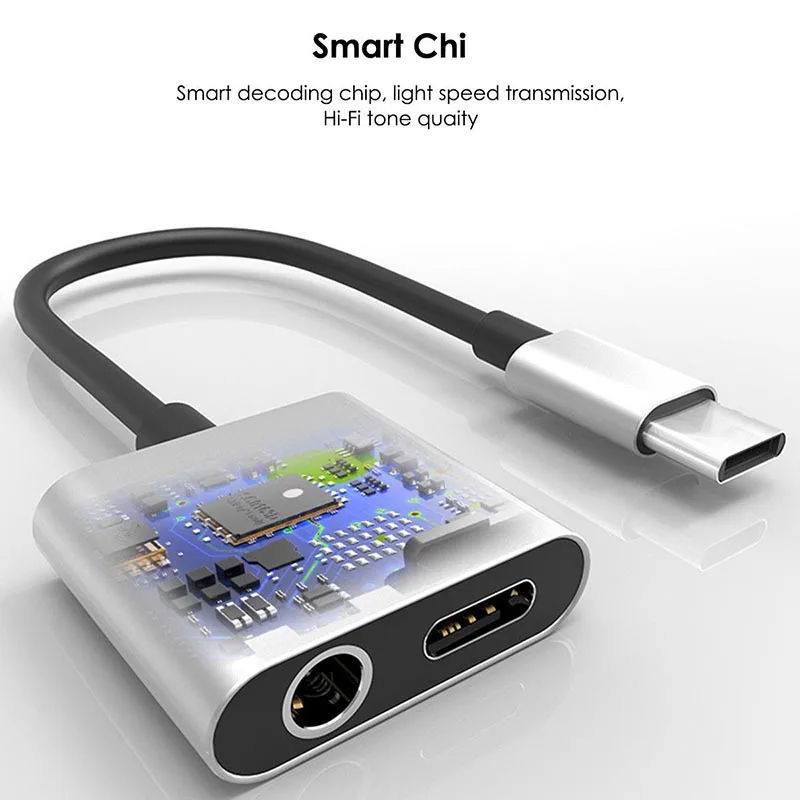 

Type C to 3.5 mm and Charger 2 in 1 Headphone AUX Audio Jack USB C Cable Adapter AS99