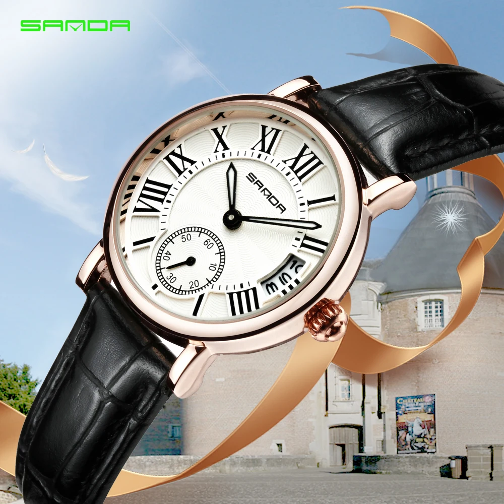 

SANDA 2019 Top Brand Womens Watches Luxury Quartz Casual Watch Women Business affairs White Dial Wrist Watch relogio feminino