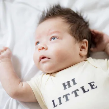 

Hi Little Printed Short Sleeve Romper for Baby Boys Baby Girls Clothes