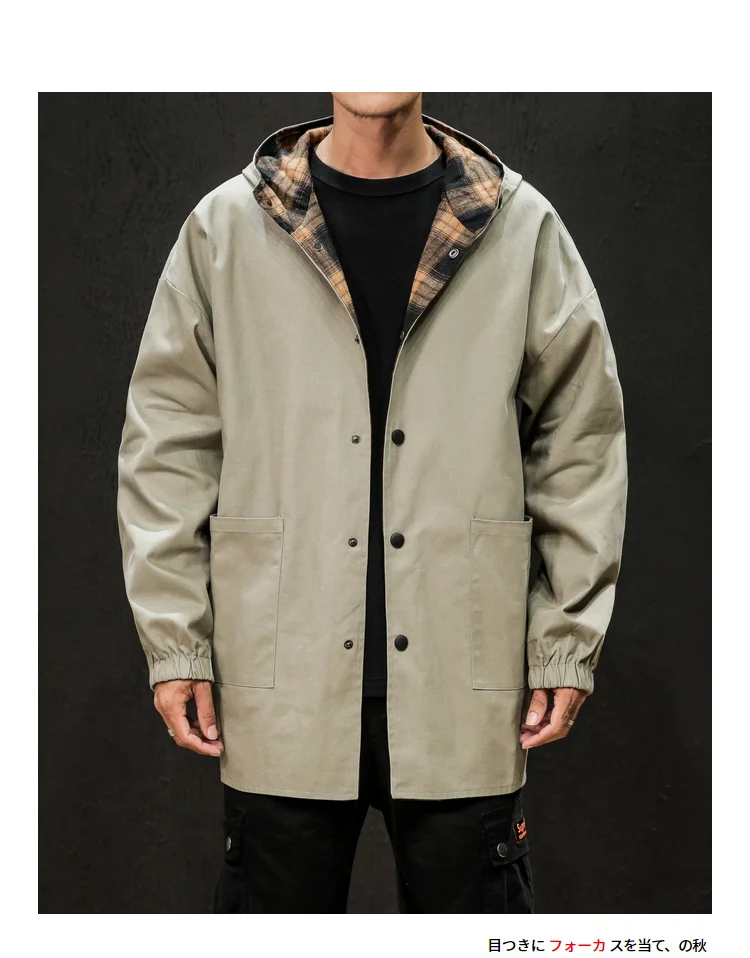 Autumn New Double-faced Jacket Men's Fashion Retro Casual Plaid Jacket Man Streetwear Wild Loose Hip Hop Bomber Jacket M-5XL