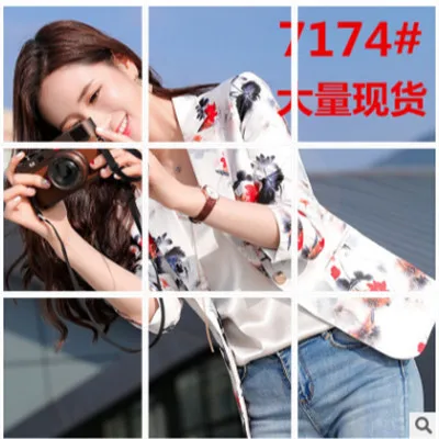 

2019 Spring And Summer New Style Network Red Printing Small Suit Coat Women's Korean-style Fashion Casual Short Three-quarter-le