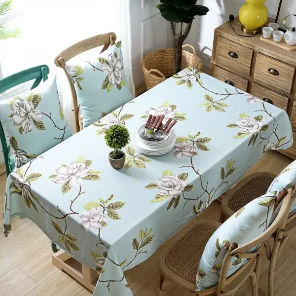 

Country Style Floral Table Cloth Oilproof Waterproof On Both Sides Rectangular Wedding Dining Tea Table Cover Home Decor Textile