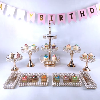 

Gold Antique Metal Cake Stand Round Cupcake Stands Wedding Birthday Party Dessert Cupcake Pedestal Display Plate Home Decor