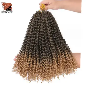 

ELEGANT MUSES 14 inch Afro Jerry Curly Crochet Braids Hair Soft Ombre Kinky Curl Braid Synthetic Braiding Hair Extensions