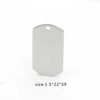 

Stainless Steel 1.5*22*39mm Rectangle Pendant Metal Blank Military ID Dog Tag for Necklace DIY Jewelry Wholesale 10pcs