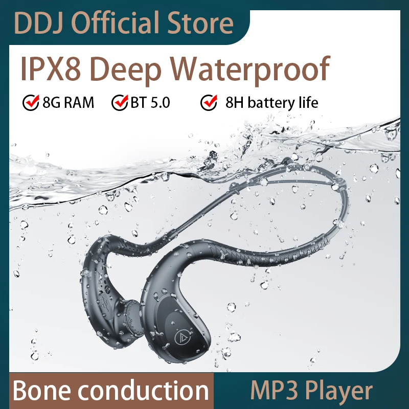 Waterproof Earphone Bone Conduction Wireless Bluetooth Stereo Headset With 8G RAM IPX8 Sports Swimming Headphones for Xiaomi