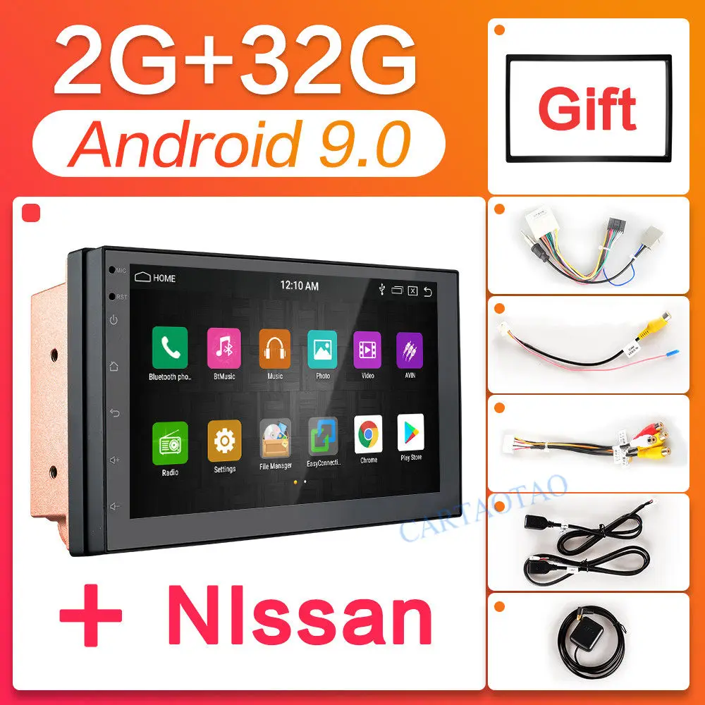 H-YR1918-2G-Nissan 2 din gps Радио Стерео " Android 9,0 радио Bluetooth Pour современный Универсальный WiFi Автомобильный мультимедийный voiture радио joueur 2+ 32g - Цвет: H-YR1918-2G-Nissan