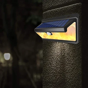 

Solar Powered Flickering Flame 158 LED Night Light PIR Motion Sensor Light Outdoor Waterproof Home Garden Lamp