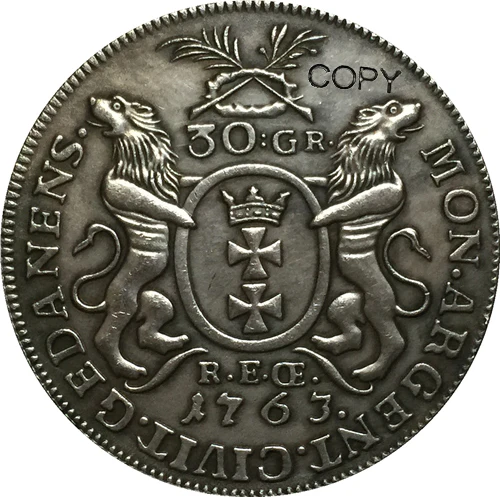 1763 Польша монеты КОПИЯ, 33 мм