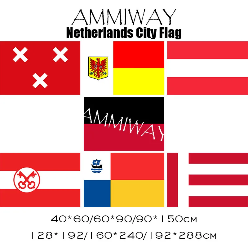 AMMIWAY любой размер города флаг Breda Apeldoorn Dordrecht Nijmegen Leiden Almere Eindhoven голландские флаги и