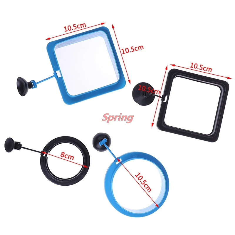 Popular Plant Buoyancy Suction Cup Aquarium Feeding Ring Fish Tank Station Floating Food Tray Feeder Square Circle Accessory