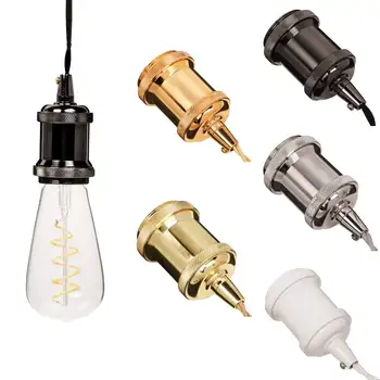 

6 Colors Retro Brass E27/E26 Lamp Base Pendant Light Socket Industrial Fittings lamp holder Fixture 150 CM Cable Lenght