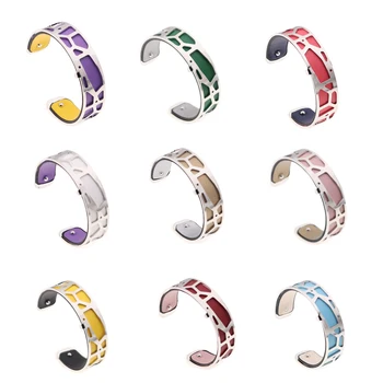 

15MM Leaves Reversible Leather Bracelet Interchangeable Bracelet Bangles with Silver Color Cuff Bangles Bracelet Femme Bijoux