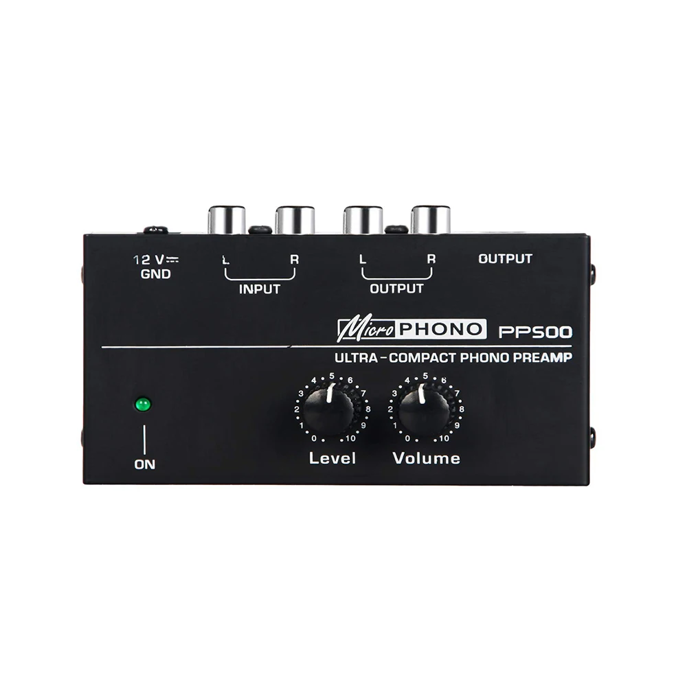 

PP500 Phono Preamp Preamplifier with Volume Controls RCA Input & Output 1/4" TRS Output Interfaces Phono Preamplifier