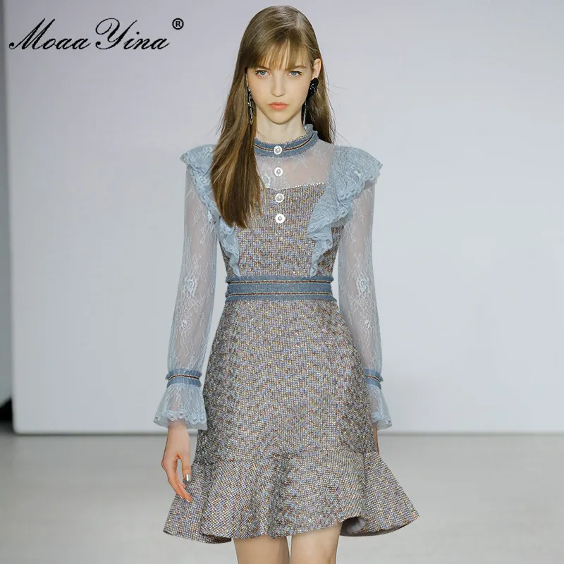 MoaaYina Fashion Designer dress Spring Women's