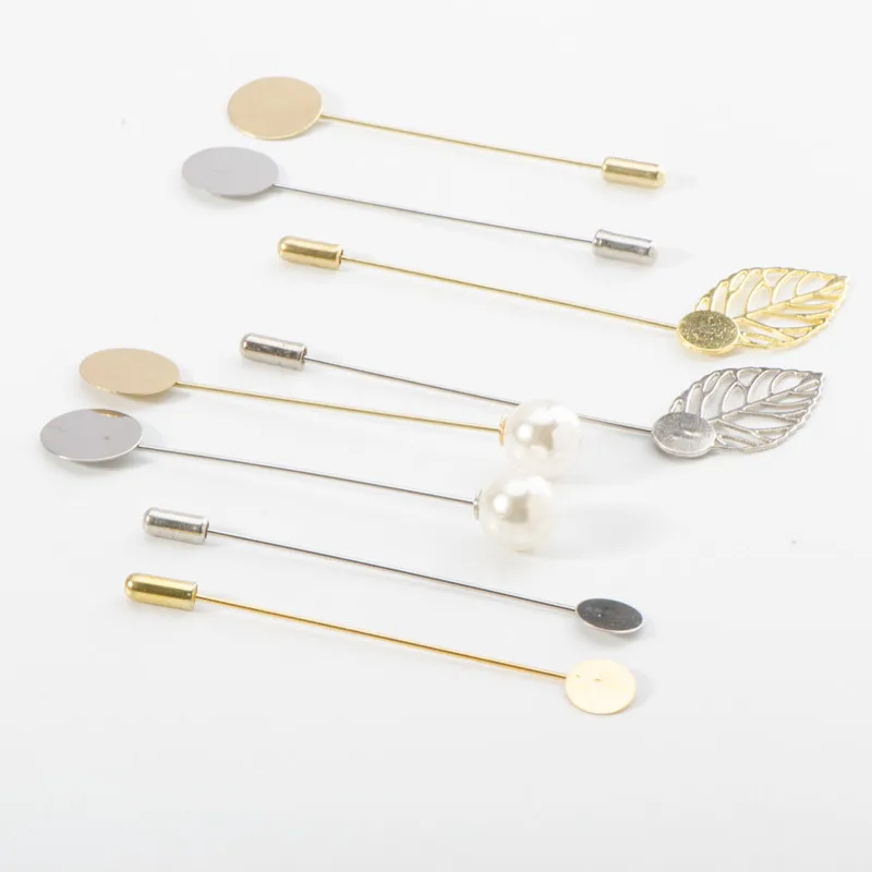 10 шт. позолоченные серебряные булавки из сплава с искусственным жемчугом|Булавки