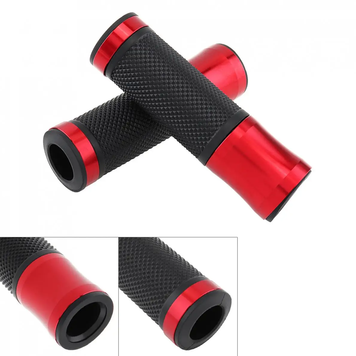 2pcs Univeral Aluminum Rubber Circular Motorcycle Handlebar Cover for