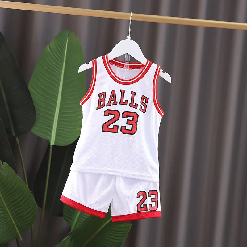 Boys 2pcs Basketball Sports Clothes Set Summer Fashion Leisure - Main Image