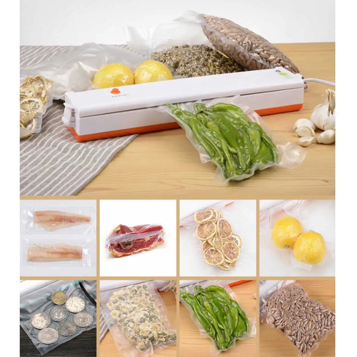 200 в бытовая пищевая вакуумная упаковочная машина пленка упаковщик вакуумный упаковщик в том числе с 10 шт мешков EU/US пробки